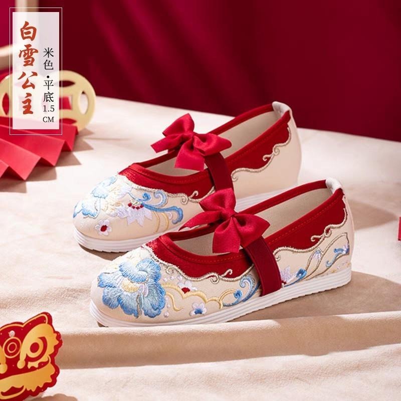 白雪公主 刺繡 漢服鞋 漢元素 古風 漢服 少女 中國風 新中式 十三余 36碼-細節圖2