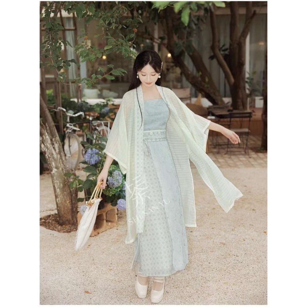 【十三余】春令添香 改良旋裙 漢服 漢元素 中式 古風 中國風 下裙 漢服裙 M碼-細節圖3