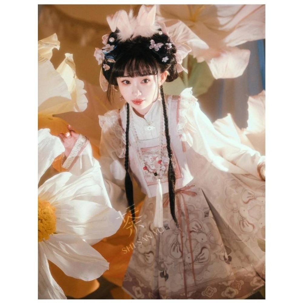 【十三余】春風共耳 馬甲 蕾絲 漢服 漢元素 少女 lolita 古風 XL碼-細節圖6