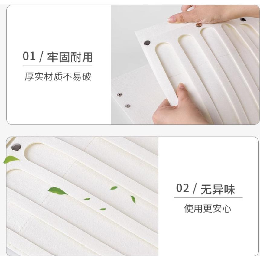 髮飾 飾品 壁掛 收納 女孩 髮箍 髮夾 眼鏡 手錶 展示 收納 羊毛氈 米白色-細節圖3