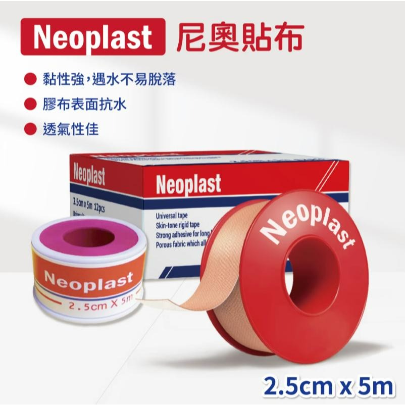 【滿千免運】【Neoplast】尼奧貼布 醫療用膠帶 透氣膠帶 1捲 12卷更優惠【禾宜藥局】-細節圖2