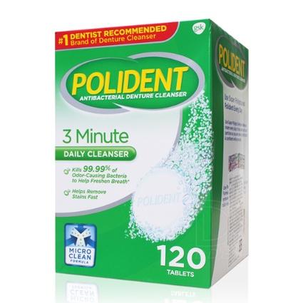 【滿千免運】Polident 保麗淨 假牙清潔錠 40粒/120粒 盒裝 美國原裝進口【禾宜藥局】-細節圖2