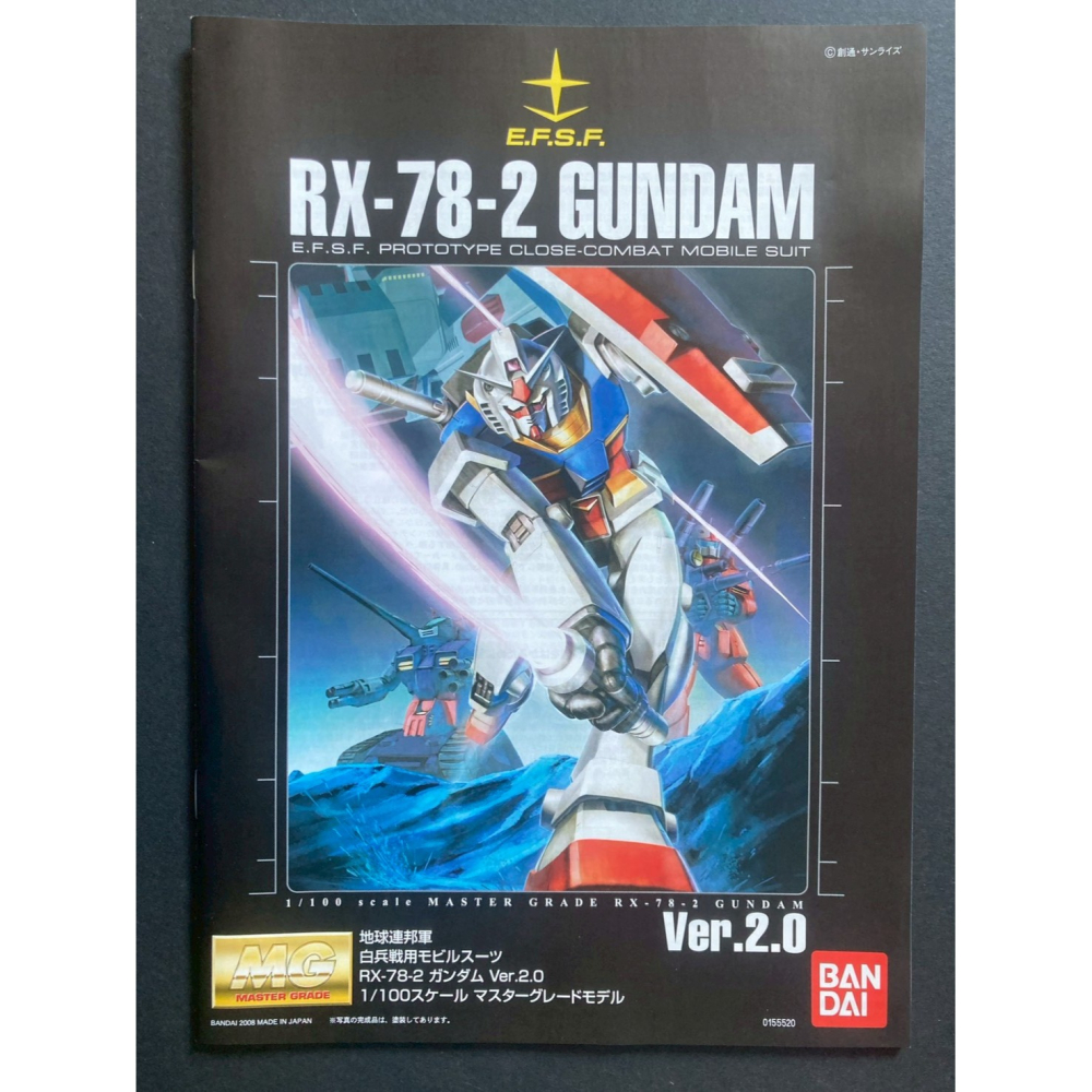 =宅家王=【通販品】萬代藍標 MG 初代鋼彈(2.0版) RX-78-2 5061583 1比100 組裝模型 0079-細節圖4