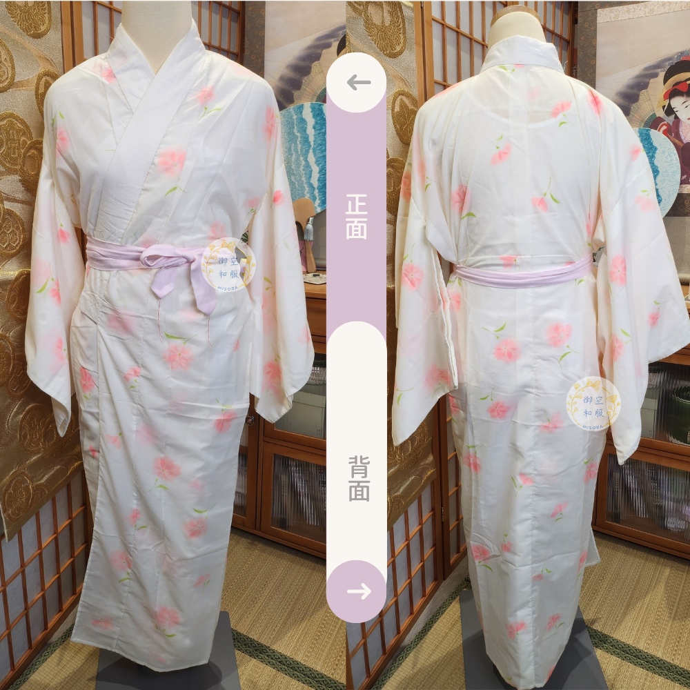 化纖小花 中古襦袢-細節圖2