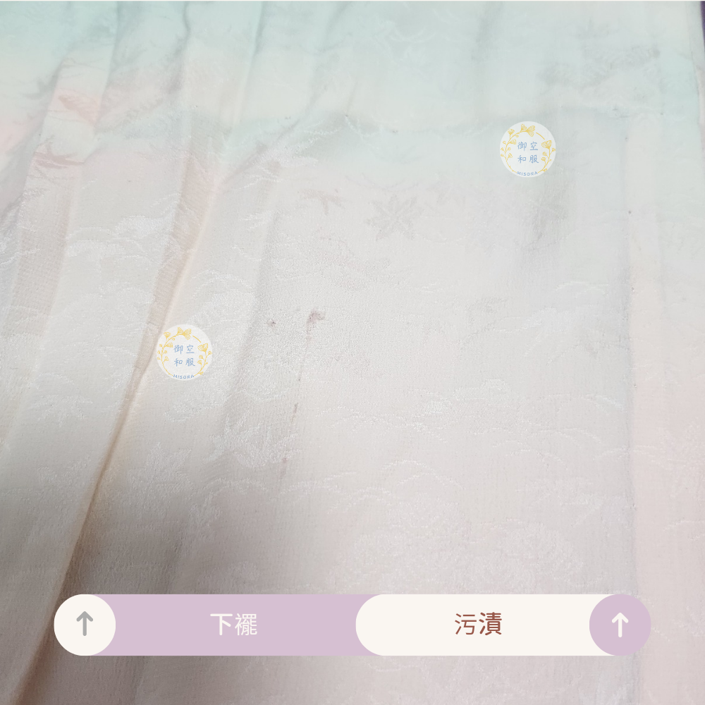 粉藍暗景 中古襦袢-細節圖4