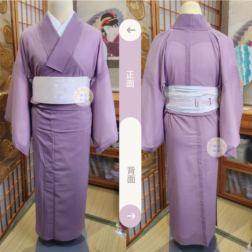 薄葡萄紫 色無地丨夏物丨148cm-細節圖2