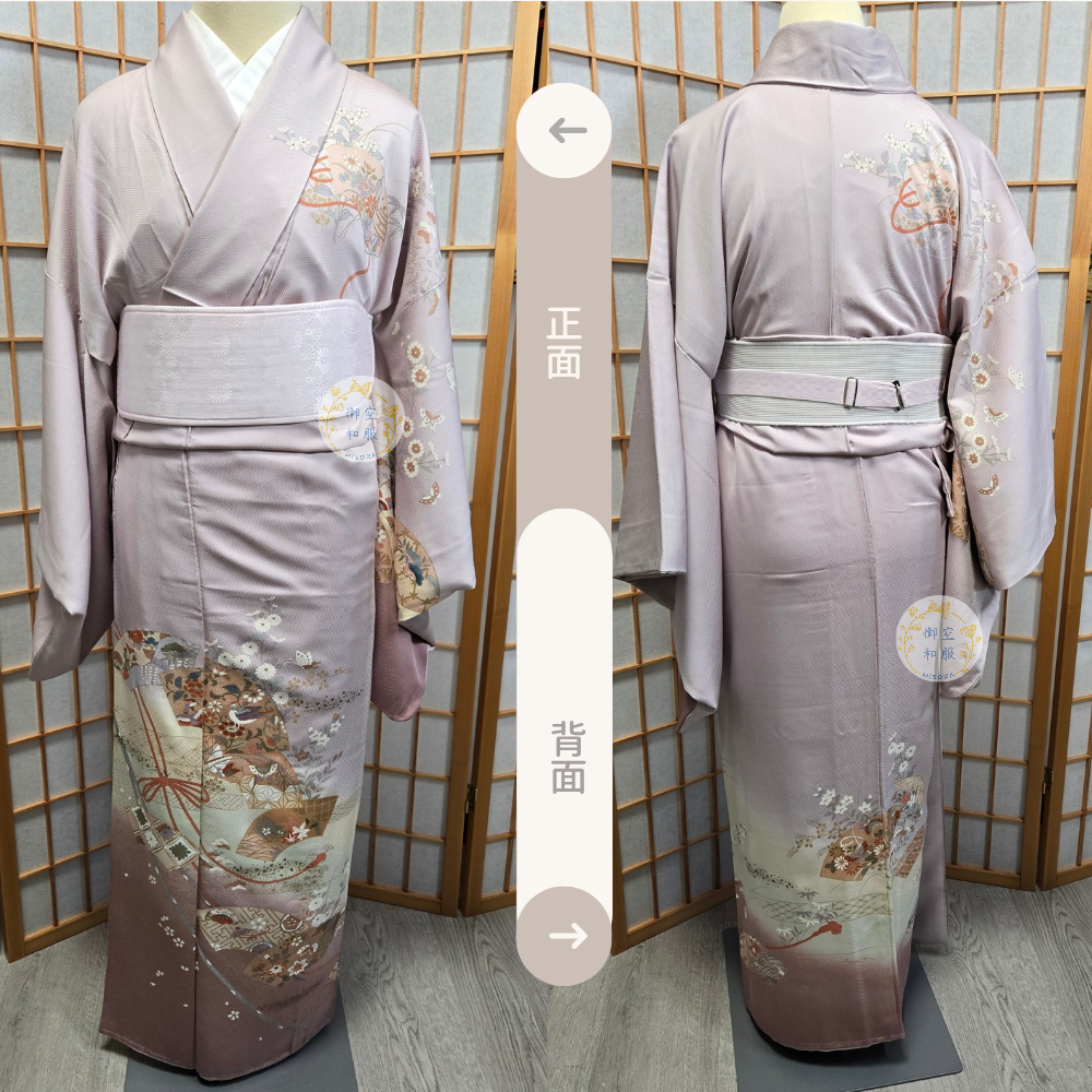 地紙花鳥 訪問著丨164cm-細節圖2