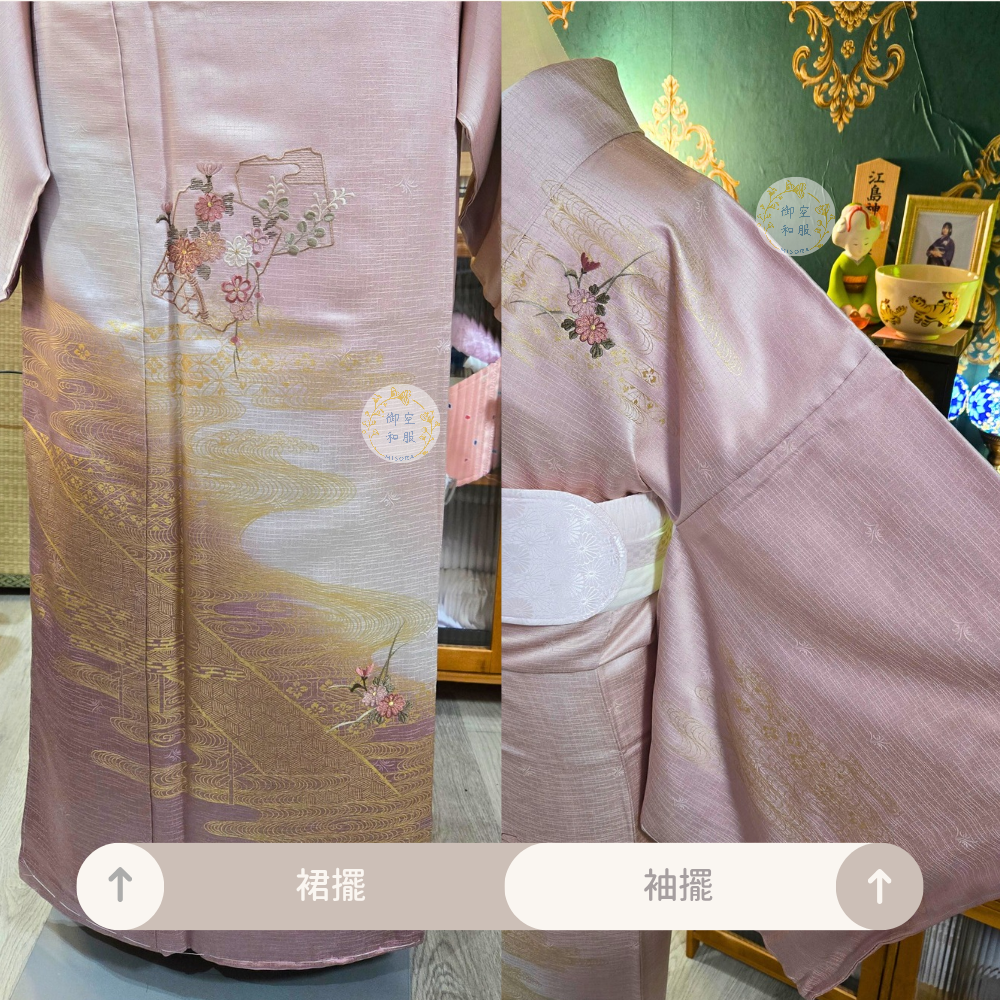 花草刺繡 訪問著丨162cm-細節圖3