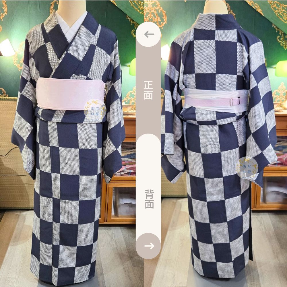 鹿子市松文 小紋丨可水洗丨156cm-細節圖2