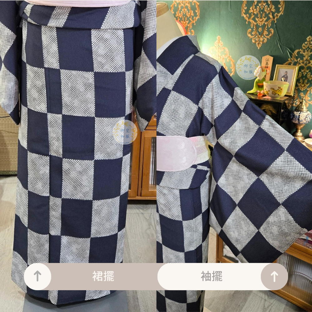 鹿子市松文 小紋丨可水洗丨156cm-細節圖3