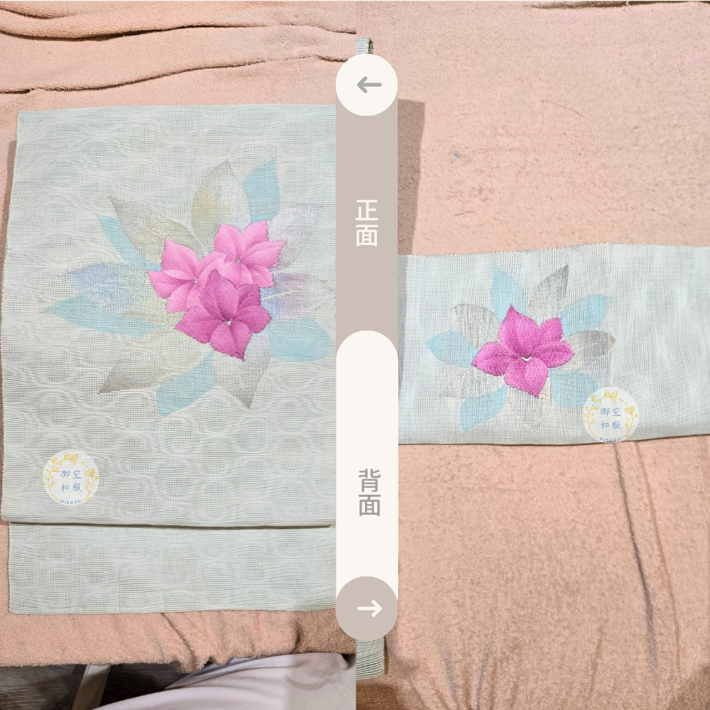 刺繡桔梗 夏名古屋帶-細節圖2