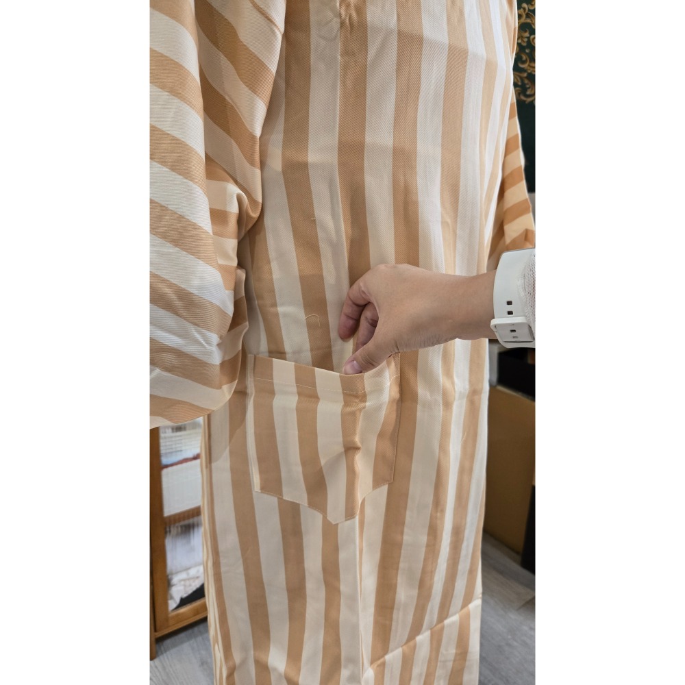 拿鐵條紋割烹着-細節圖3