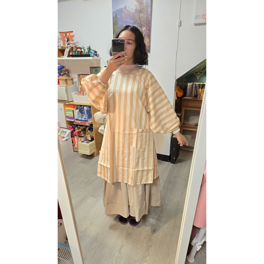 拿鐵條紋割烹着-細節圖4