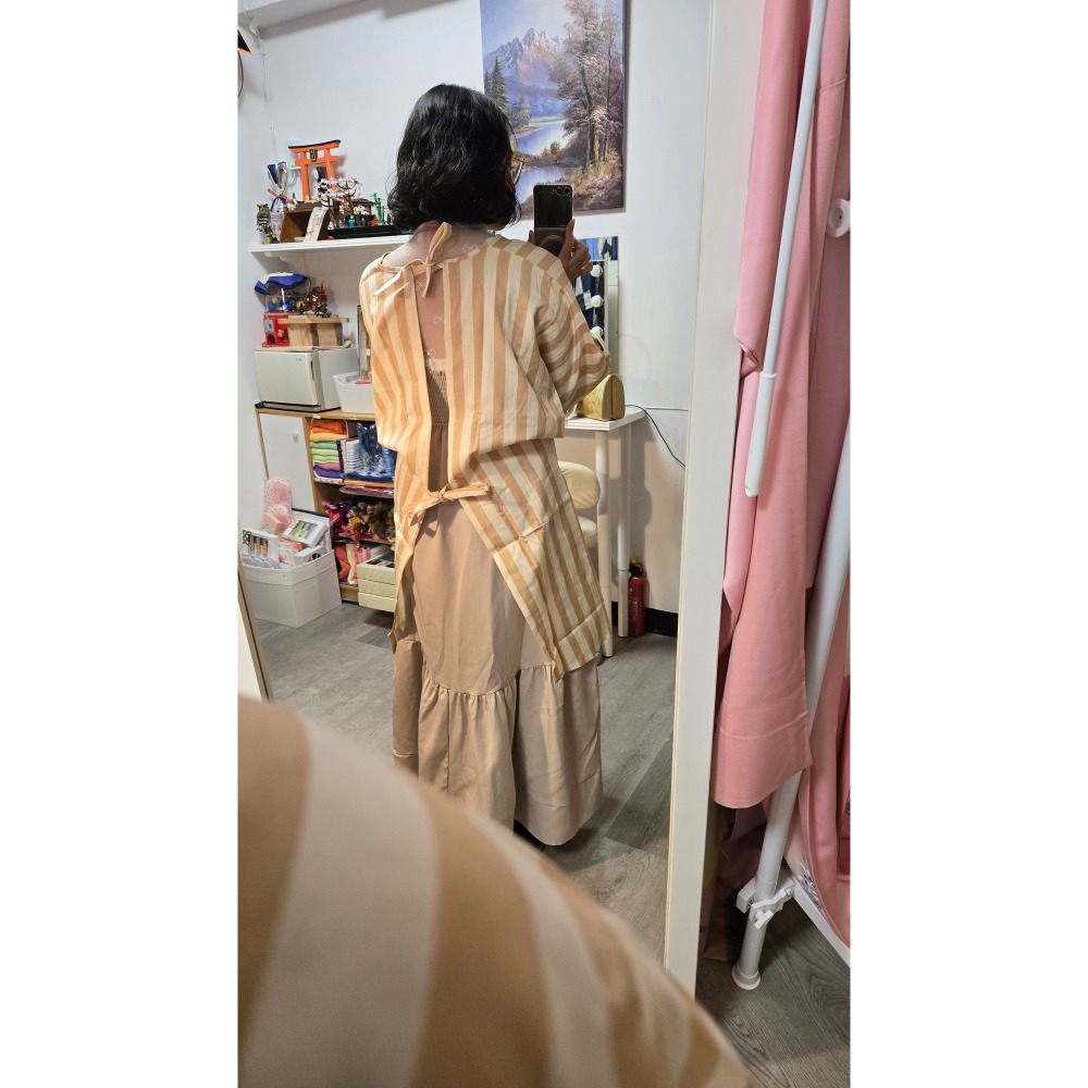 拿鐵條紋割烹着-細節圖5