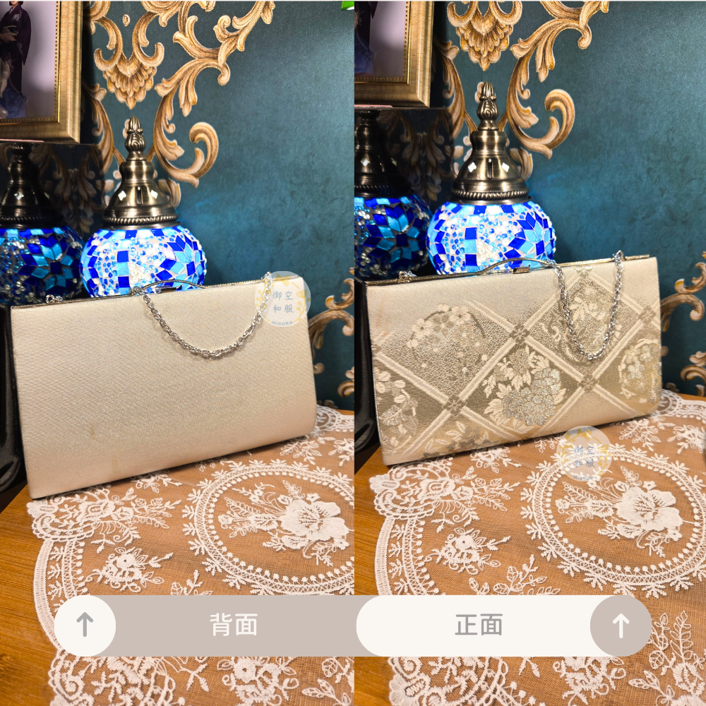 花草布面手拿包｜和服包包-細節圖3