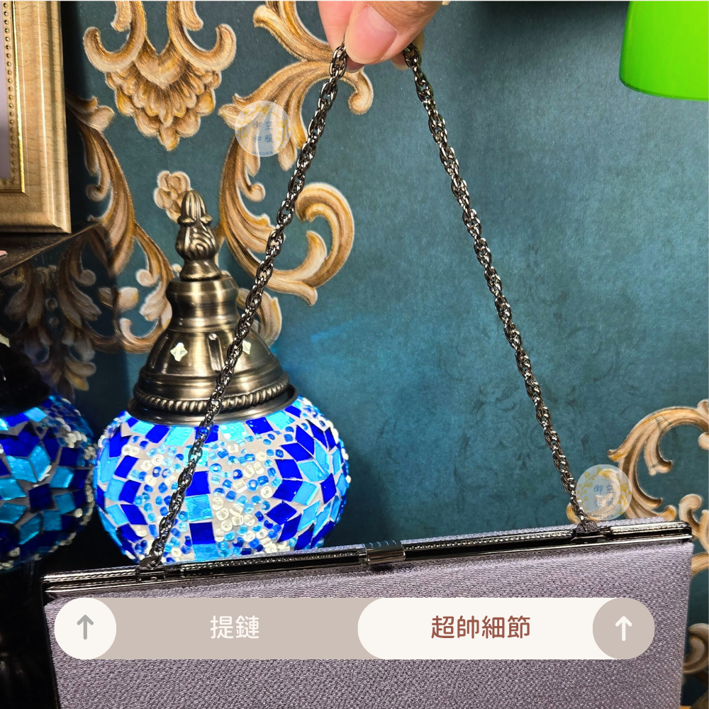 素面灰藍布面手拿包｜和服包包-細節圖4