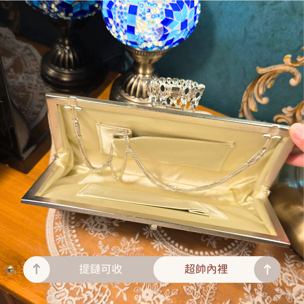 景紋硬殼布面手拿包｜和服包包-細節圖2