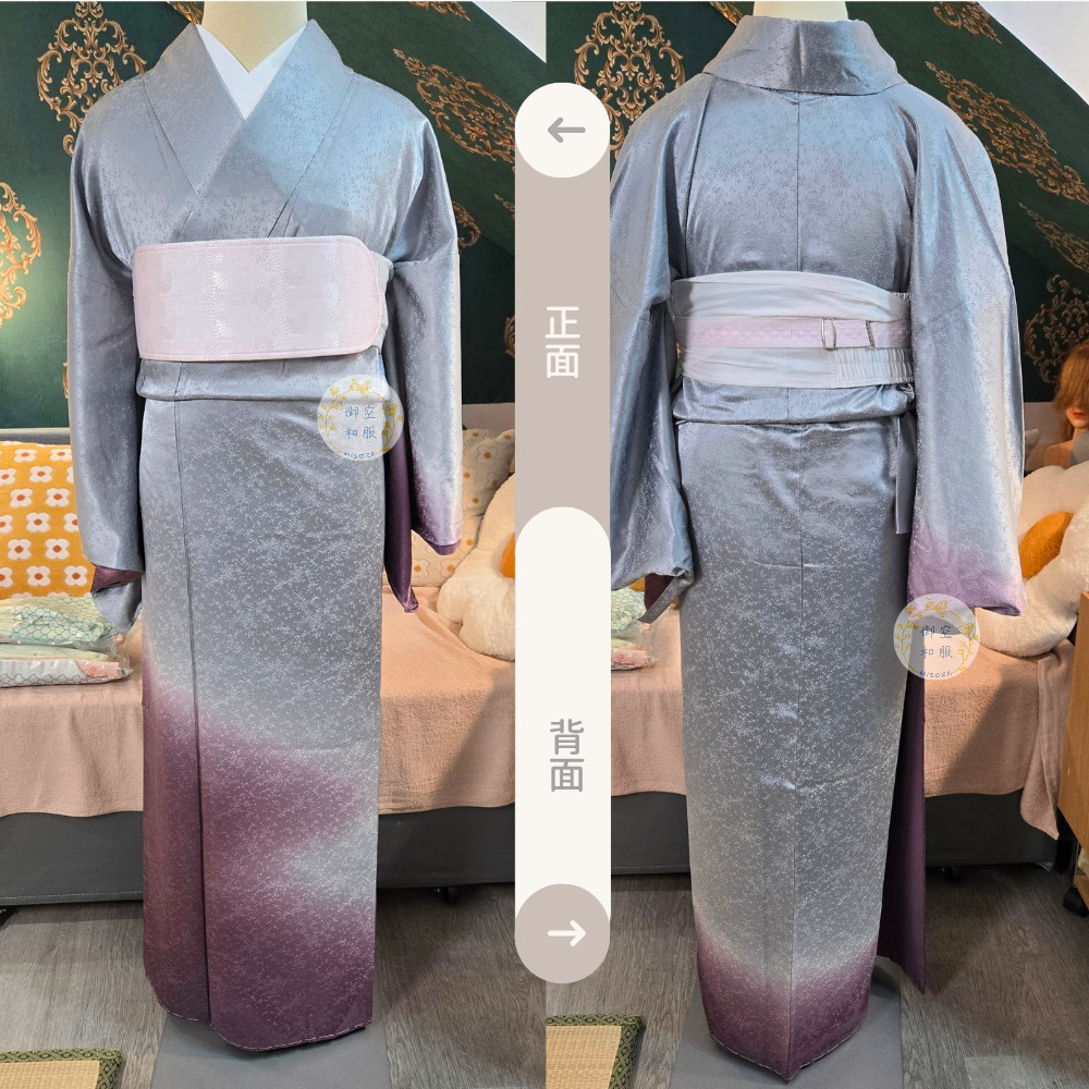 銀紫漸層 訪問着｜166cm-細節圖2