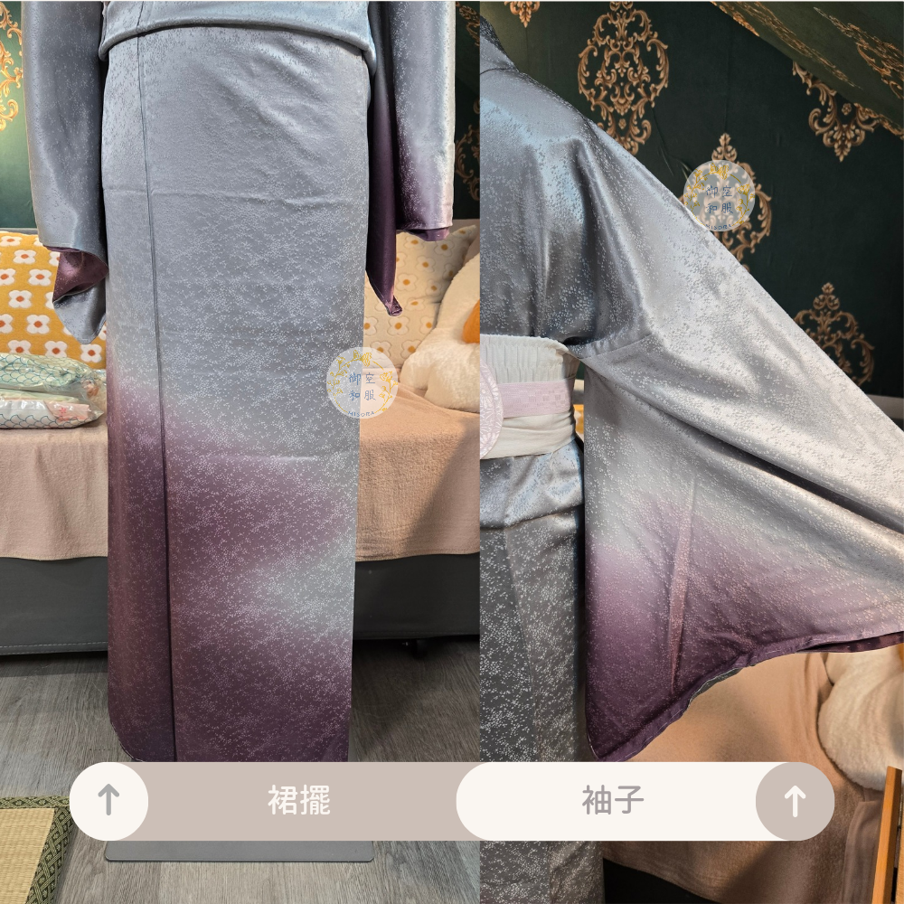 銀紫漸層 訪問着｜166cm-細節圖3