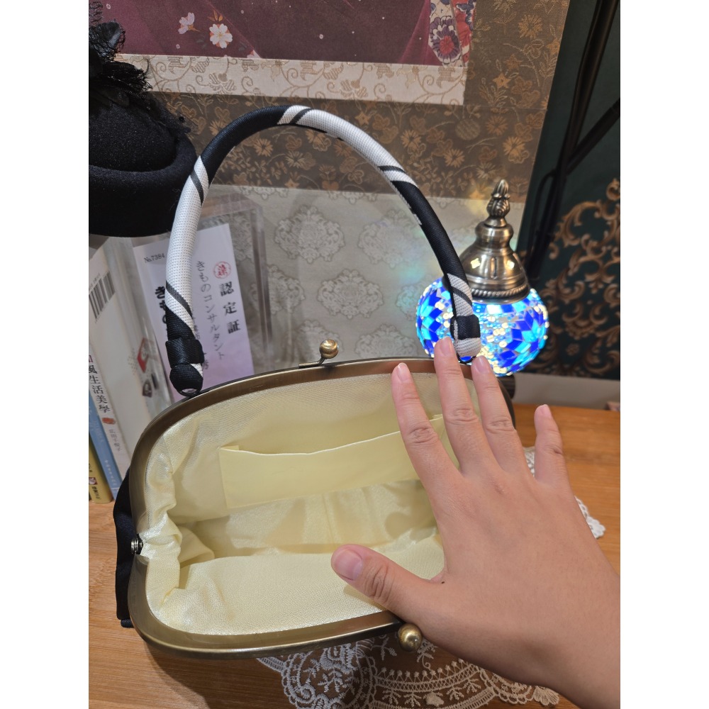 黑色線條手提包｜和服包包-細節圖4