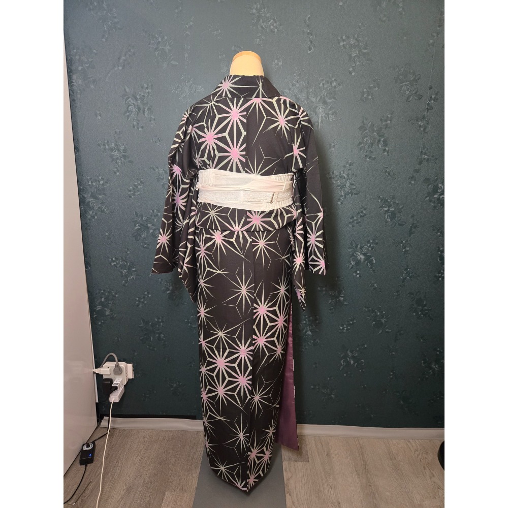 黑地麻葉 化纖小紋｜可水洗｜164.5cm-細節圖6
