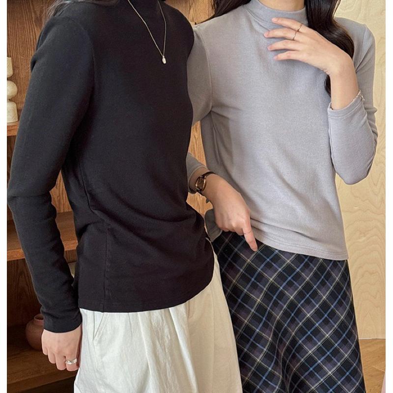 533 |  現貨  必入Q彈超暖綿羊毛天絲小立領內搭發熱衣長袖T恤-細節圖9