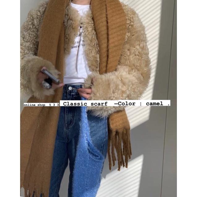 533 ｜ 新色2026韓國保暖柔軟長粗辮子流蘇加厚圍巾大圍巾聖誕紅綠黑灰白駝咖粉黃藍格紋正韓-細節圖8