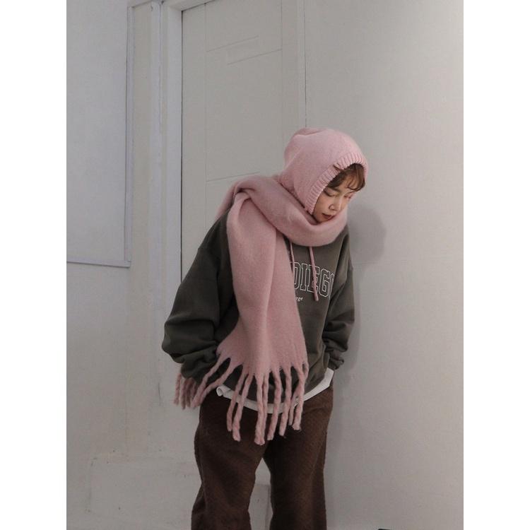 533 ｜ 新色2026韓國保暖柔軟長粗辮子流蘇加厚圍巾大圍巾聖誕紅綠黑灰白駝咖粉黃藍格紋正韓-細節圖9