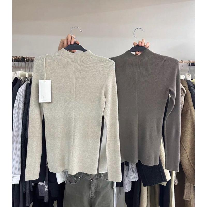 533｜現 韓國合身款細羅紋後中線立領高領針織衫-細節圖3