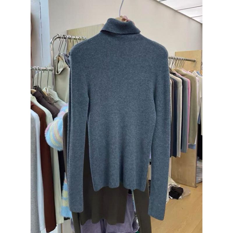 533｜現 韓國合身款細羅紋後中線立領高領針織衫-細節圖5