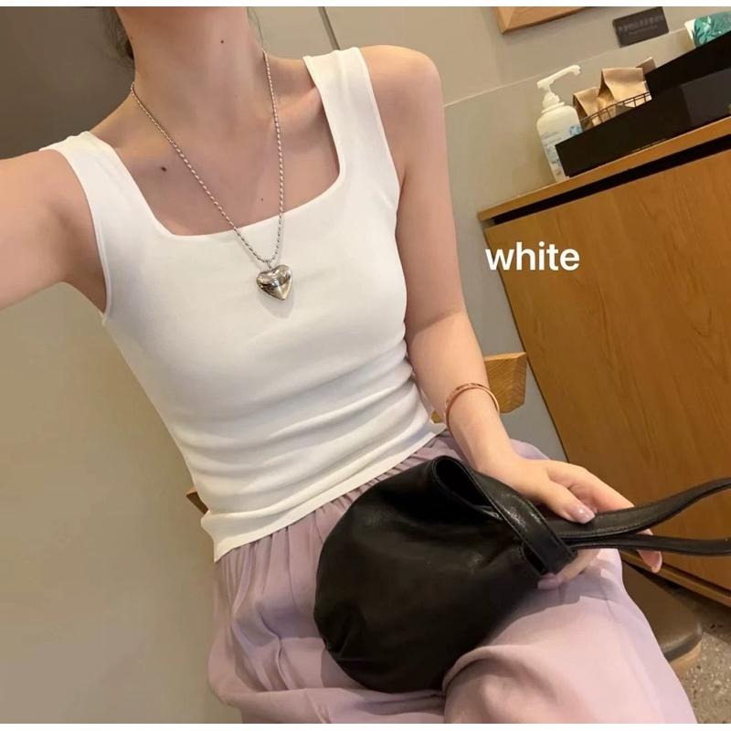 533｜現貨 韓國高支數密實多色彩色方領含絲針織背心-細節圖3