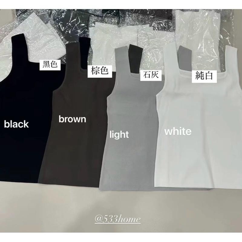 533｜現貨 韓國高支數密實多色彩色方領含絲針織背心-細節圖5