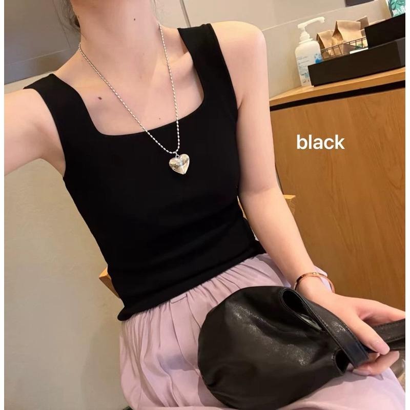 533｜現貨 韓國高支數密實多色彩色方領含絲針織背心-細節圖7