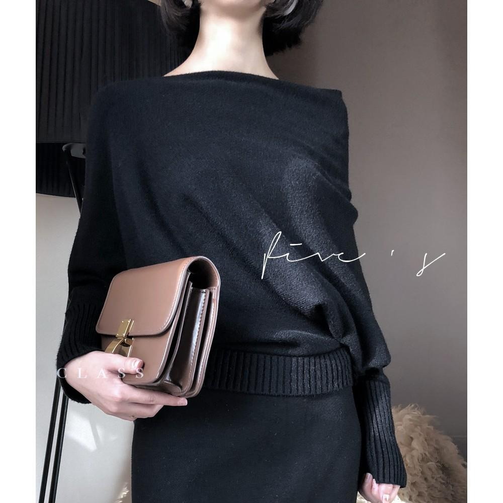 533 ｜現貨 韓國時髦設計感不對稱長袖針織衫短版柔軟毛衣-細節圖5