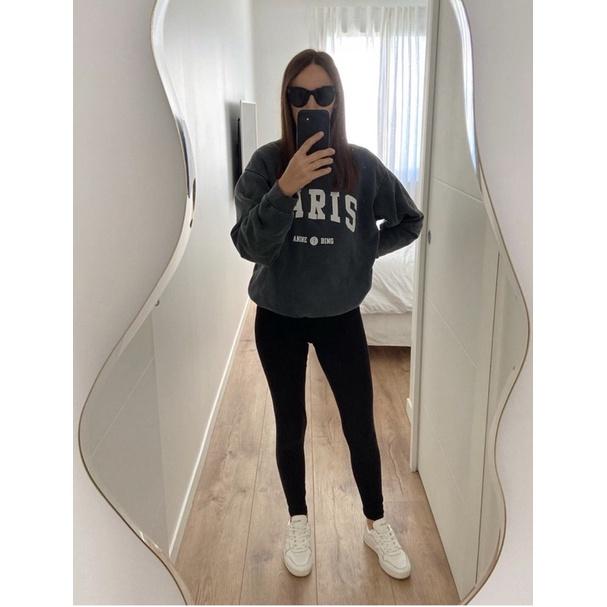 533｜現貨 Anine Bing城市logo黑灰色大學t-細節圖3