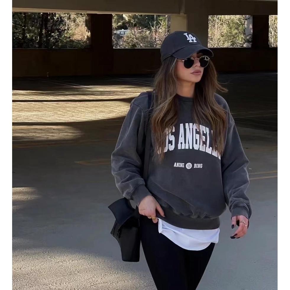 533｜現貨 Anine Bing城市logo黑灰色大學t-細節圖4