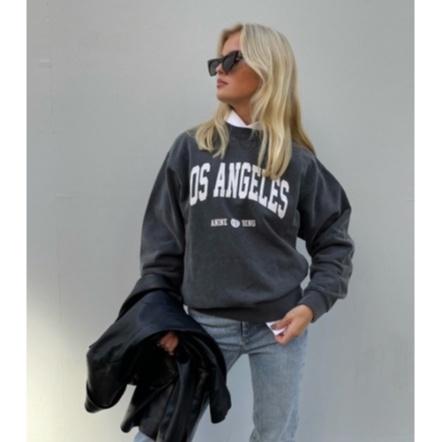 533｜現貨 Anine Bing城市logo黑灰色大學t-細節圖5