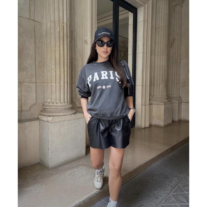 533｜現貨 Anine Bing城市logo黑灰色大學t-細節圖6