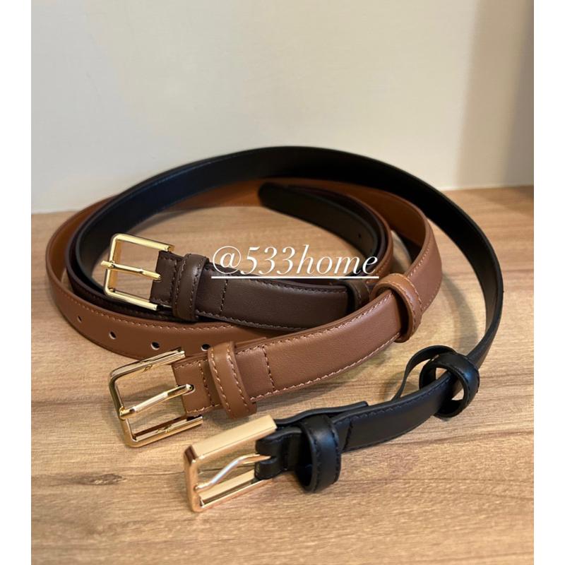 533｜現貨 韓國銀釦金釦細方頭皮帶真皮腰帶馬蹄釦-細節圖2