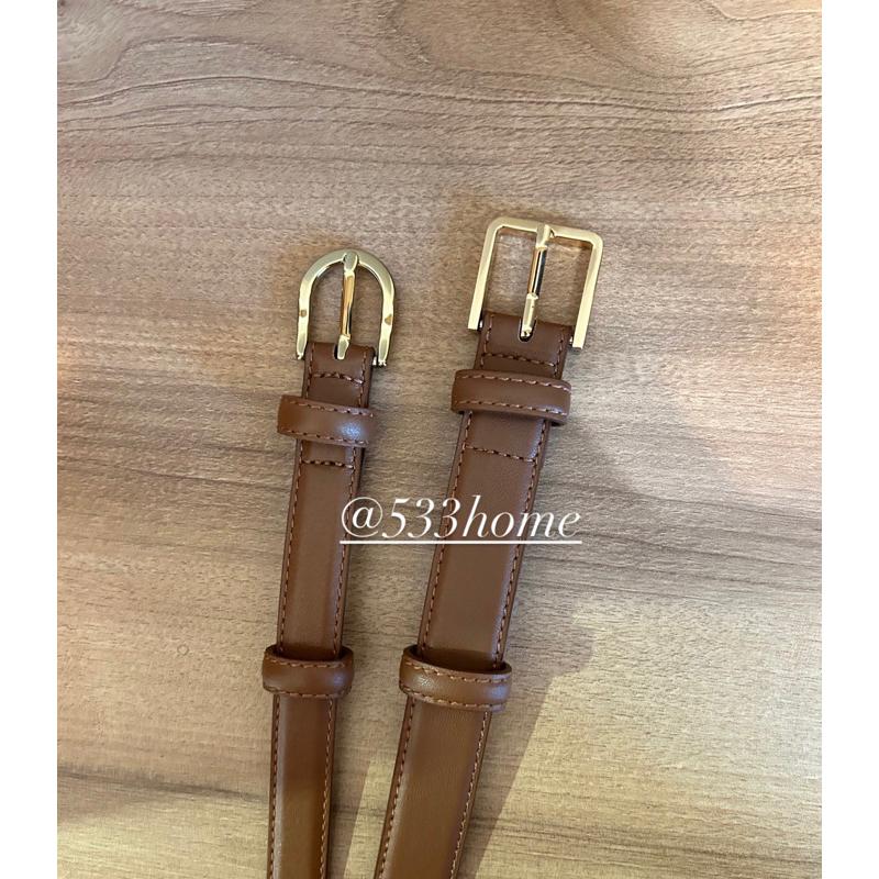 533｜現貨 韓國銀釦金釦細方頭皮帶真皮腰帶馬蹄釦-細節圖4