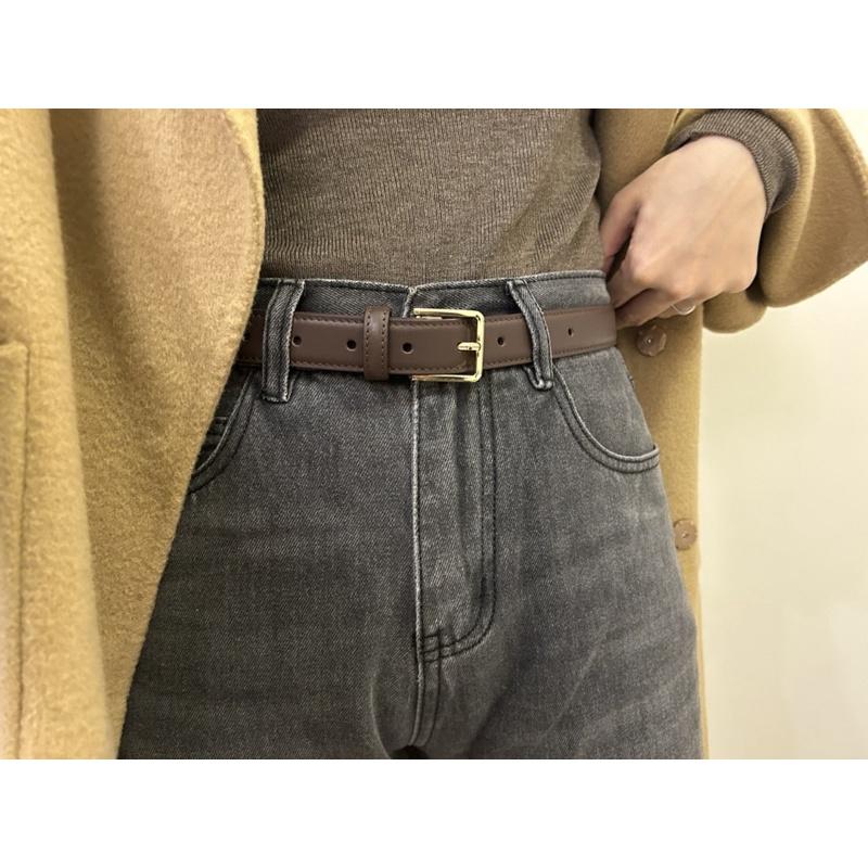 533｜現貨 韓國銀釦金釦細方頭皮帶真皮腰帶馬蹄釦-細節圖7