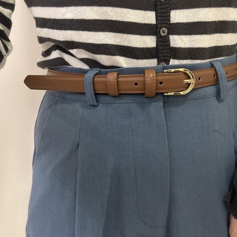 533｜現貨 韓國銀釦金釦細方頭皮帶真皮腰帶馬蹄釦-細節圖8