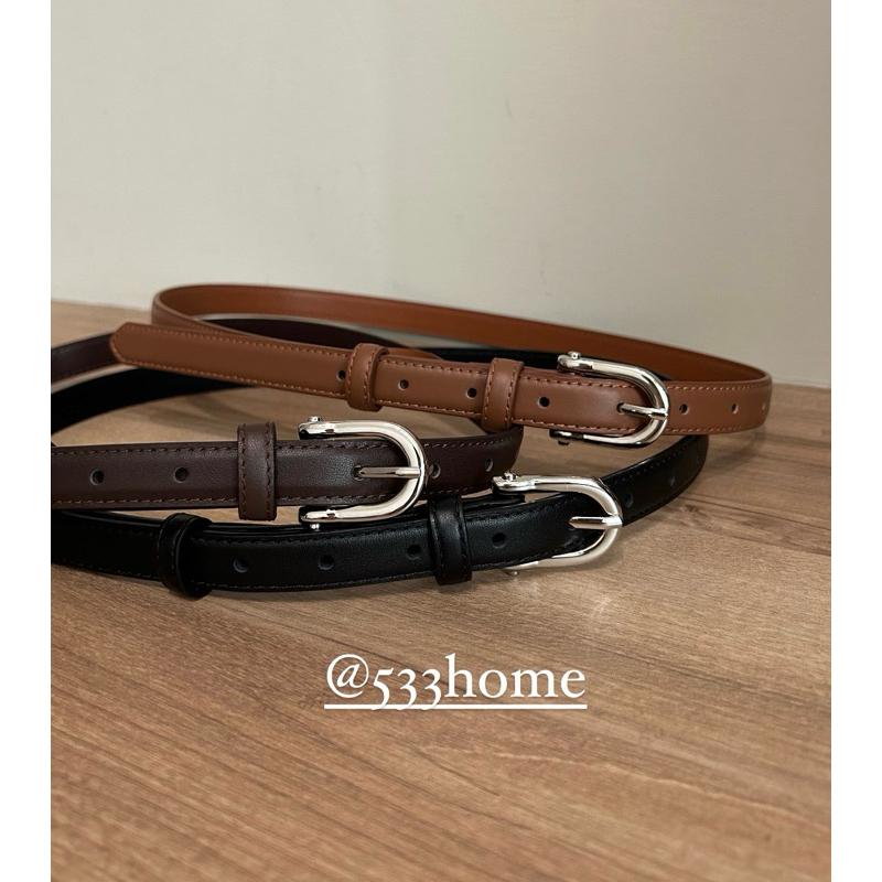 533｜現貨 韓國銀釦金釦細方頭皮帶真皮腰帶馬蹄釦-細節圖9