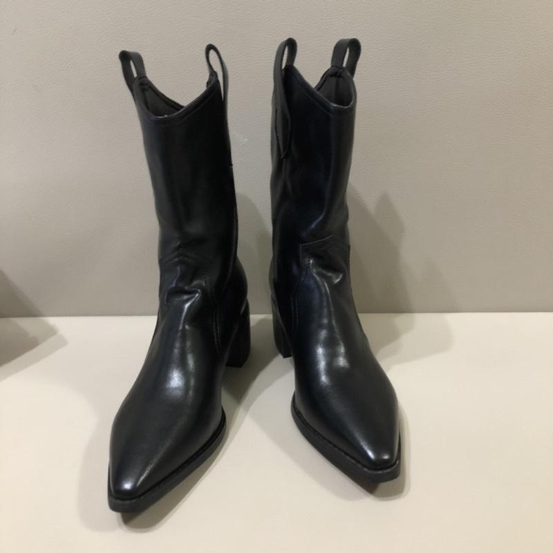 533 ｜現貨 韓國西部靴高跟中筒靴短靴 最大41號大尺碼-細節圖7