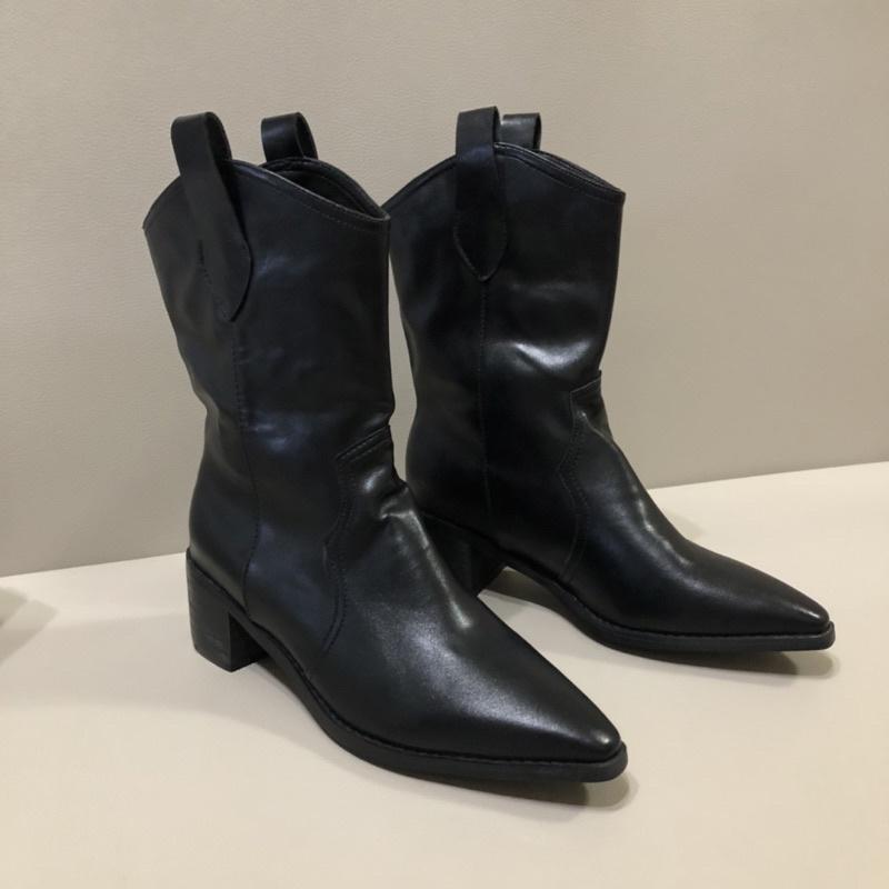 533 ｜現貨 韓國西部靴高跟中筒靴短靴 最大41號大尺碼-細節圖9