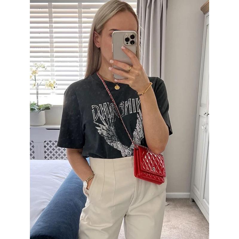 533｜ 現貨 多款圖案 AB Anine Bing 復古做舊美式老鷹飛豹頭短袖T恤-細節圖3