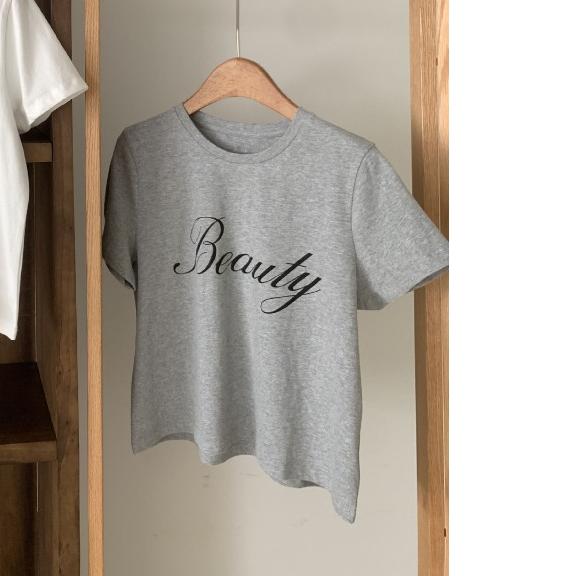 533 | 韓國ounce 磨毛正反字母短袖T恤短款TEE-細節圖7