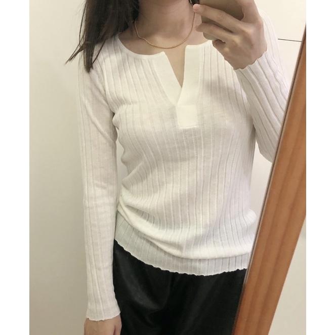 533 ｜實品拍攝北歐瑞典羊毛羊絨長袖深v領坑條針織衫/麻花款-細節圖2