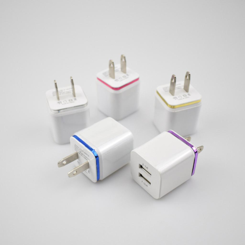 豆腐頭 充電頭【台灣現貨】2.1A 1A 雙USB 充電插頭 充電器-細節圖2