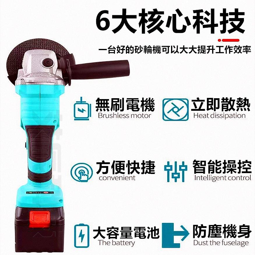 免運 牧田款 砂輪機 打蠟機 無刷角磨機 切割機 研磨機 無碳刷砂輪機 拋光機 電動角磨機 鋰電切割機 打磨機 電鑽-細節圖2